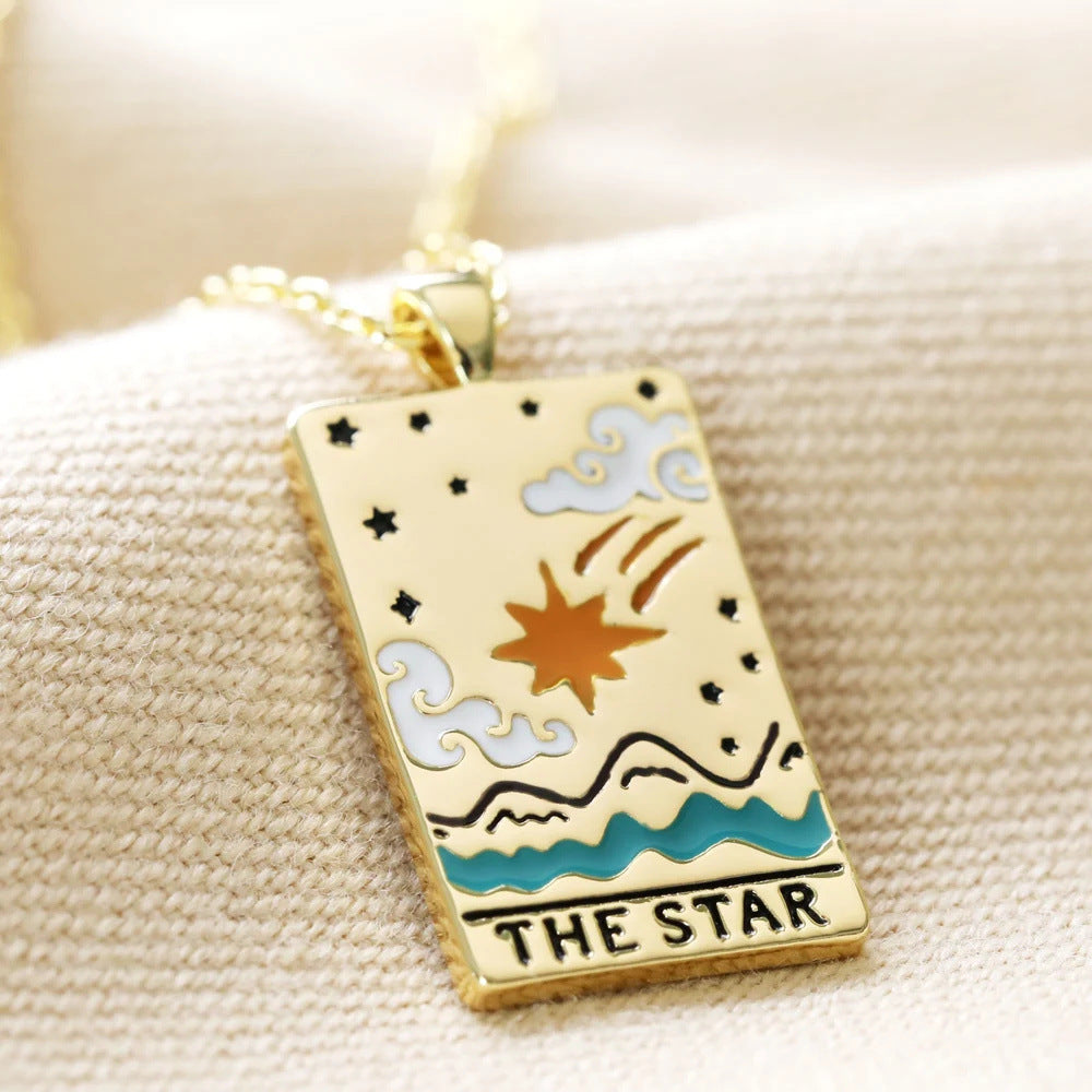 Wholesale Vintage Star Sun Moon Gold Plated Necklace